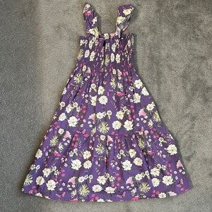 Tea Collection Portuguese Flower Smocked Flutter Sleeve Dress